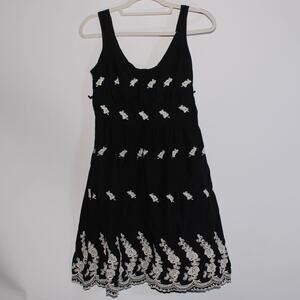 Vintage Y2K Forever Twenty One Black 100% Cotton Double Lined Dress Size M